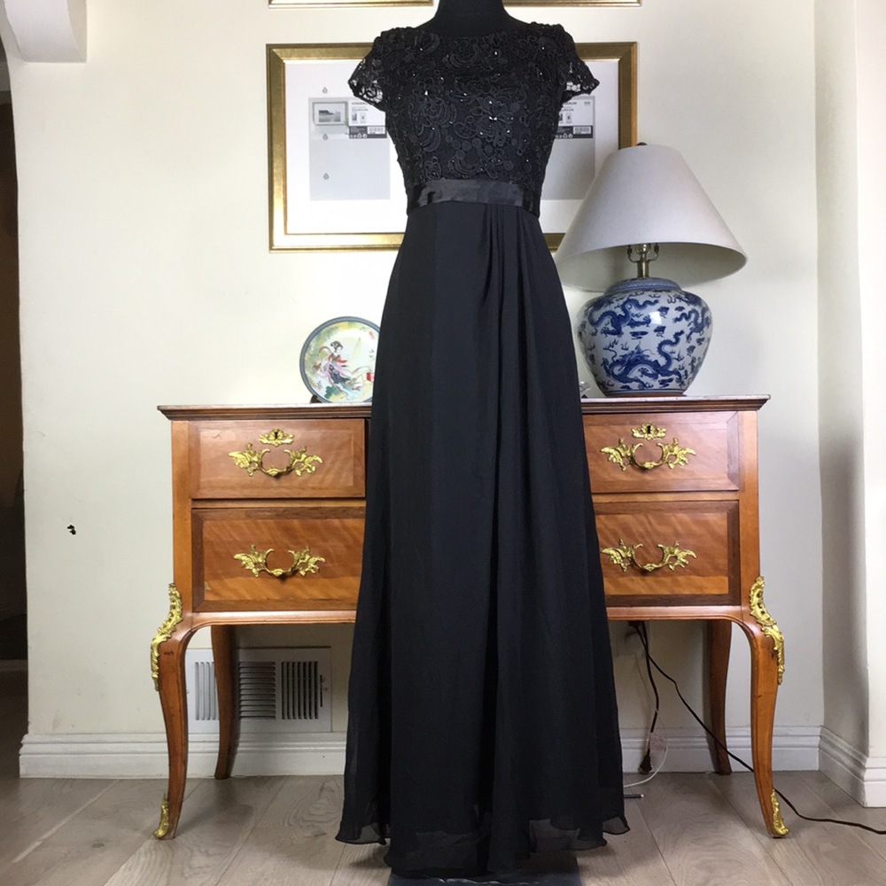 NEW Women's Formal top Lace Embroidery Mother of bride beaded Long Evening dress